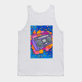 80s Boom Box Pattern Tank Top